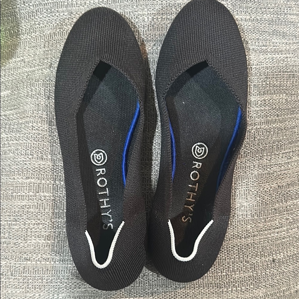Rothy's Black The Flat Lightweight Slip-On Design